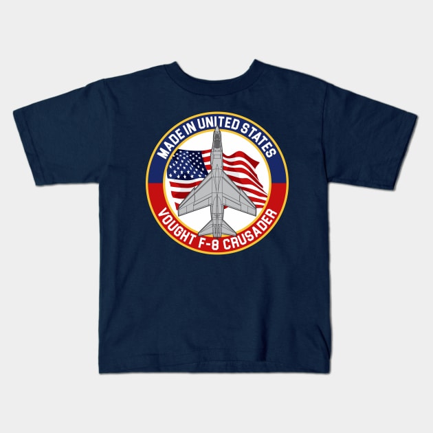 Vought F-8 Crusader Kids T-Shirt by MBK